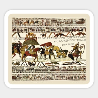 THE BAYEUX TAPESTRY William at Mont Saint-Michel ,Harold Rescuing Knights from Quicksand Sticker